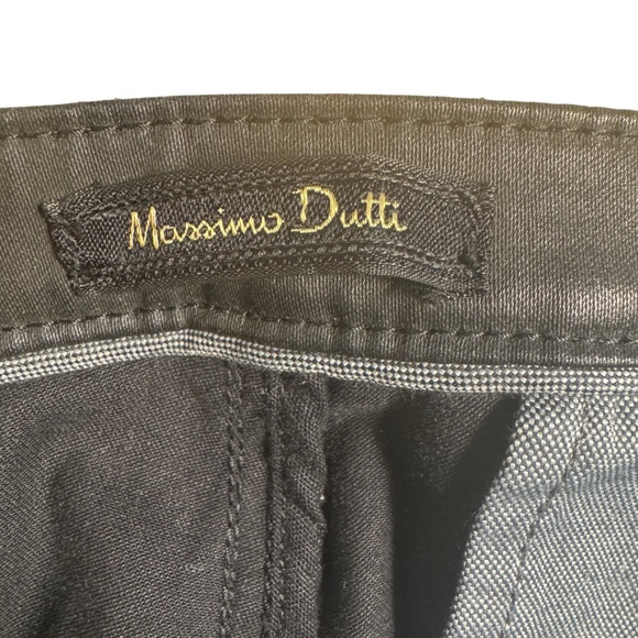 Massimo Dutti Black Coated Skinny Pants EU 38 US 6 - Picture 6 of 16